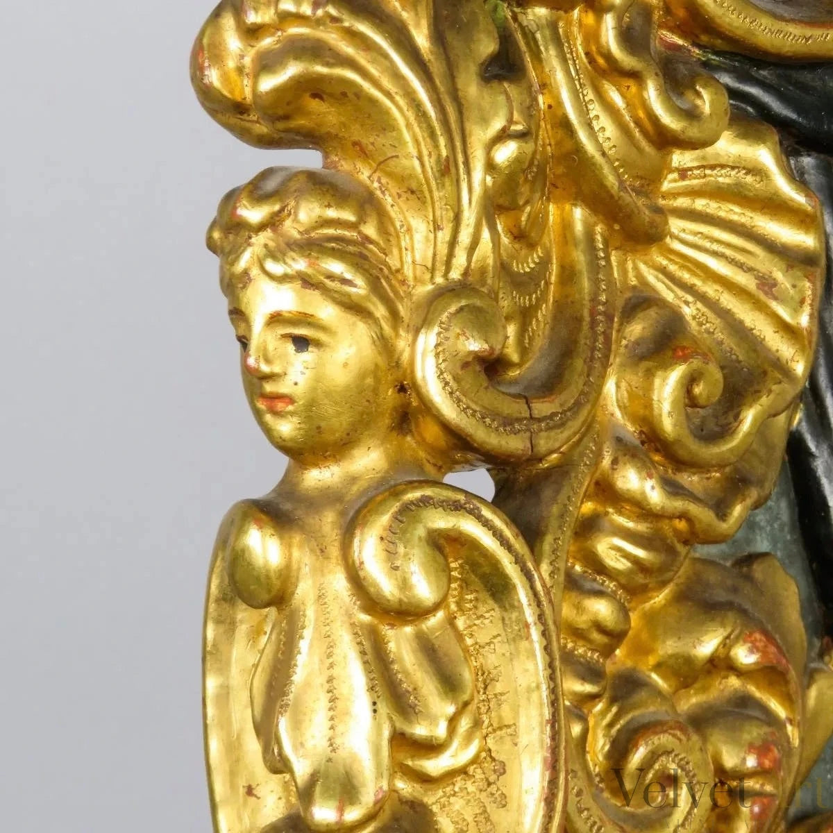 José Risueño: Niño Jesús Sentado en Trono, Escultura Barroca Granadina, Siglo XVIII – vista 14 de 17