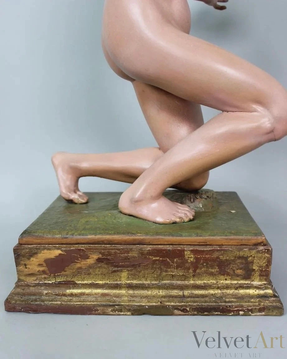 Círculo de Giuseppe Sanmartino, Escultura Napolitana en Madera Tallada y Policromada, Siglo XVIII – vista 11 de 15