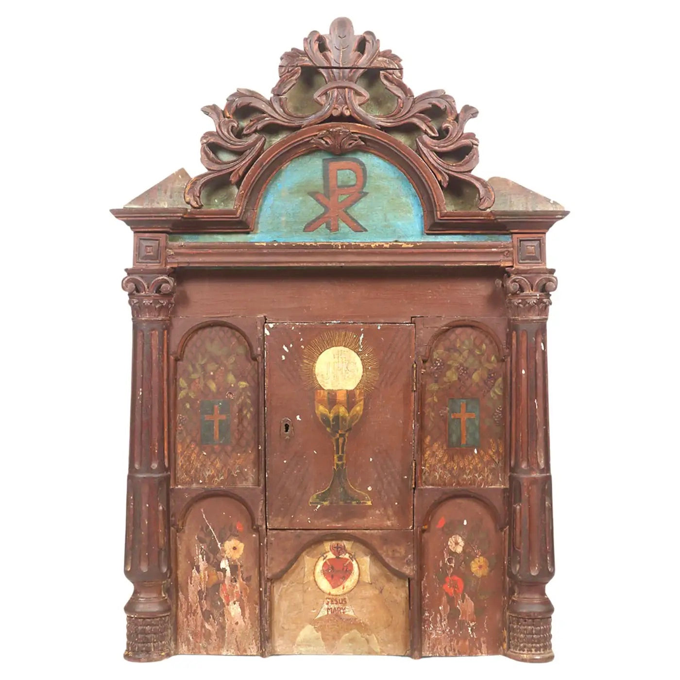 Altar Indoportugués de Goa del Siglo XVIII | Símbolo Eucarístico Central