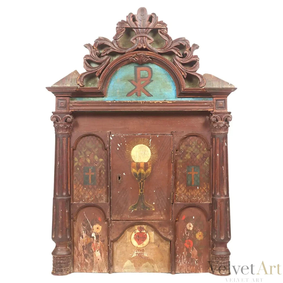 Altar Indoportugués de Goa del Siglo XVIII | Símbolo Eucarístico Central