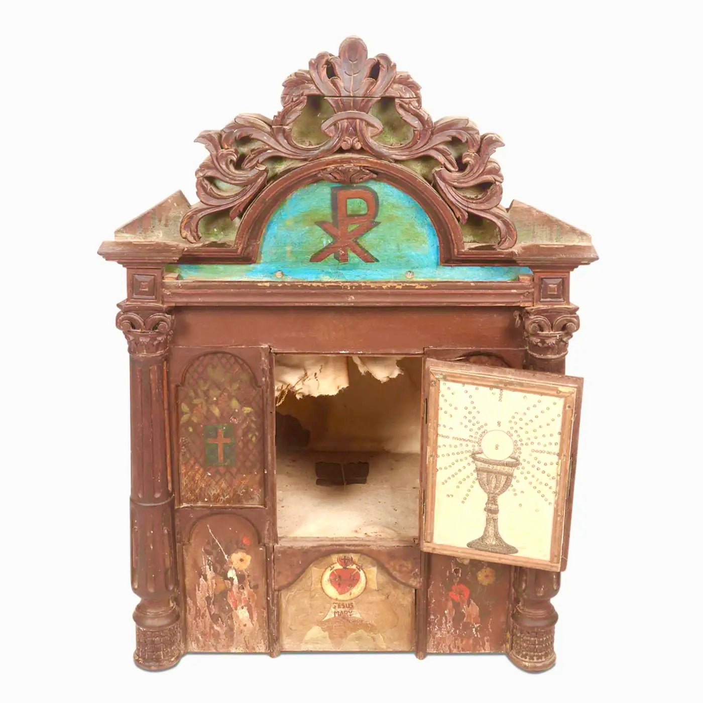 Altar Indoportugués de Goa del Siglo XVIII | Símbolo Eucarístico Central