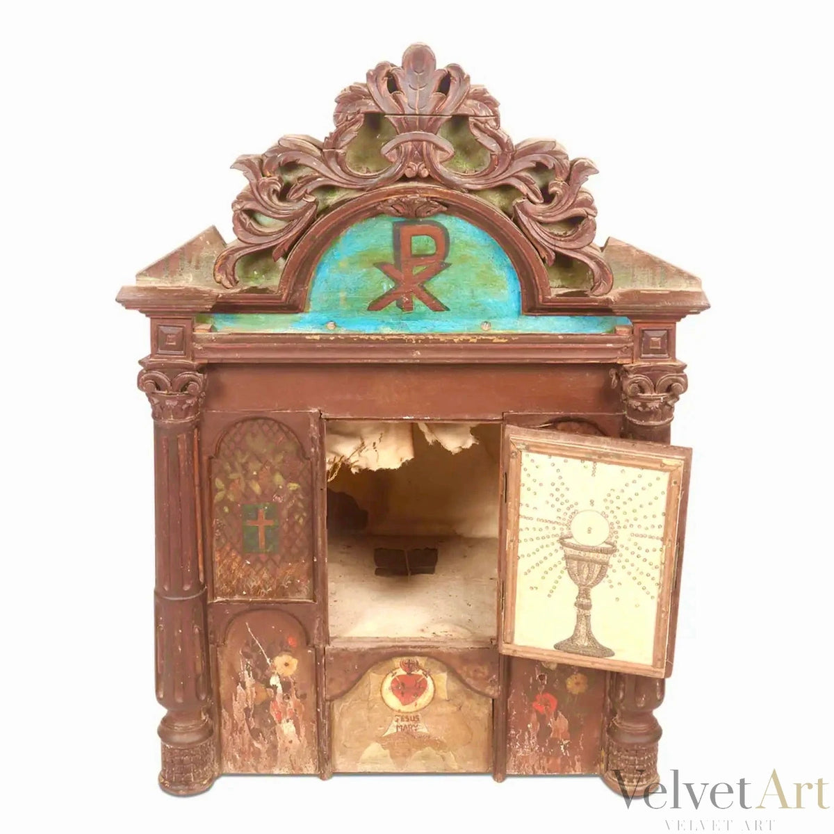Altar Indoportugués de Goa del Siglo XVIII | Símbolo Eucarístico Central