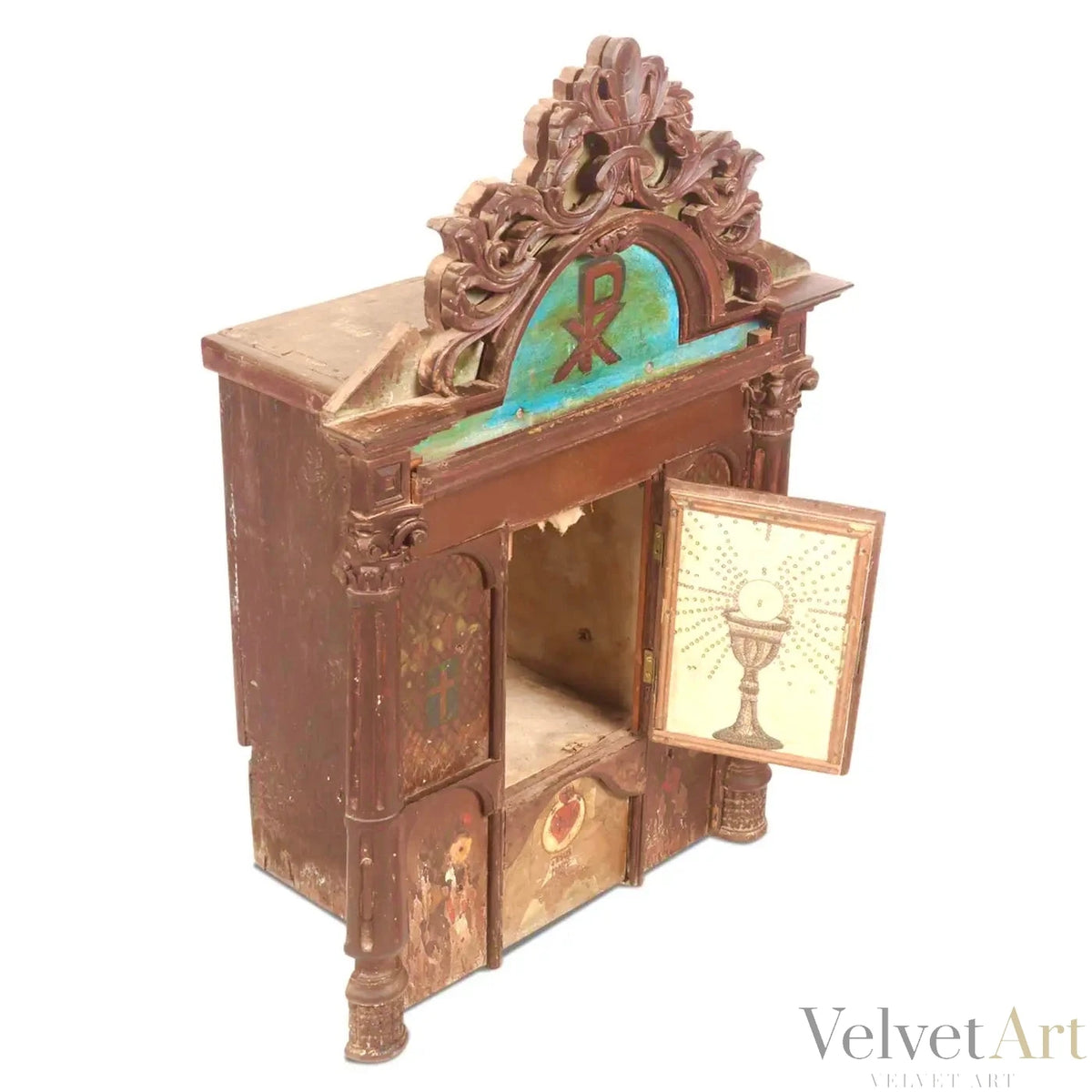 Altar Indoportugués de Goa del Siglo XVIII | Símbolo Eucarístico Central