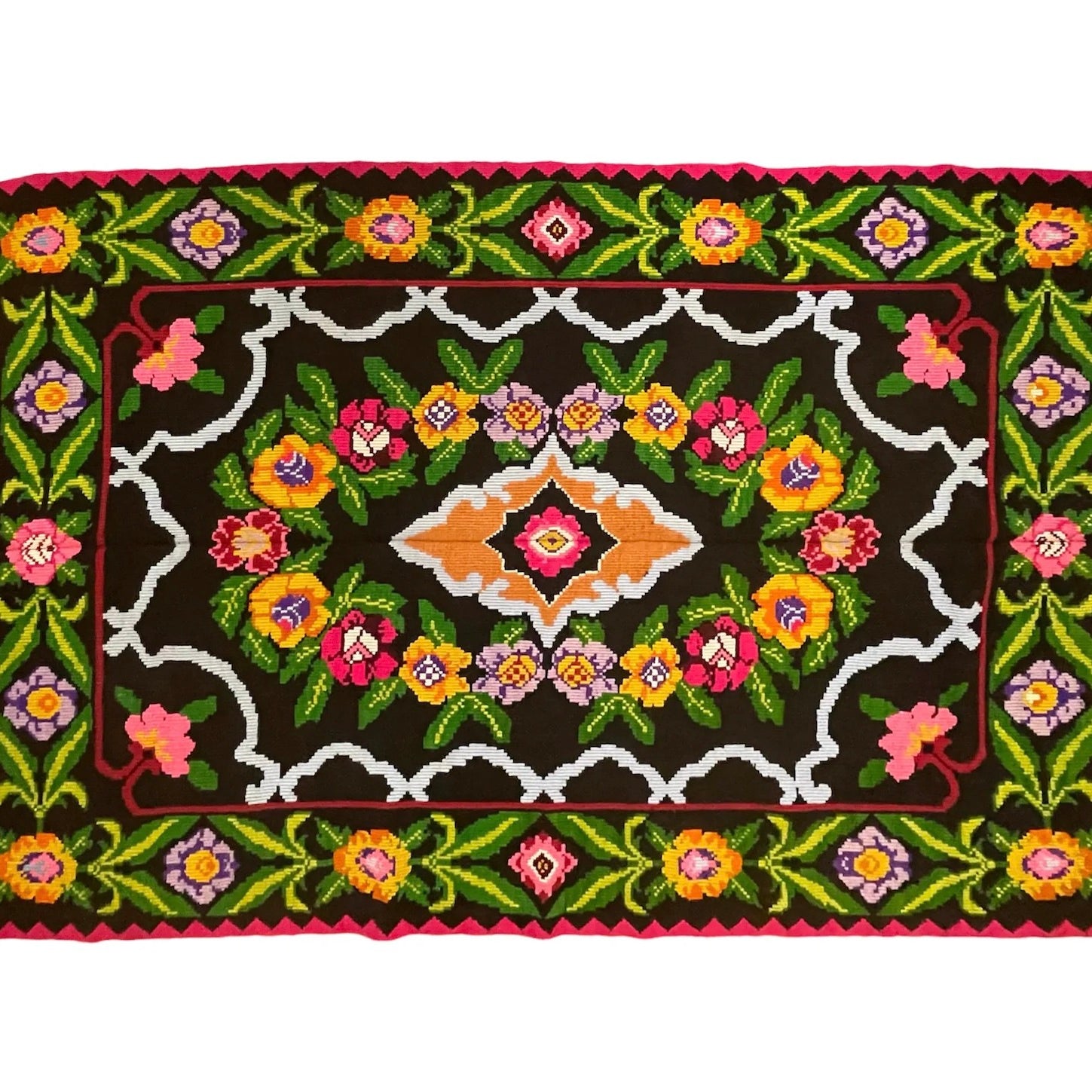 Alfombra Rumana de Oltenia Tejida a Mano Años 70