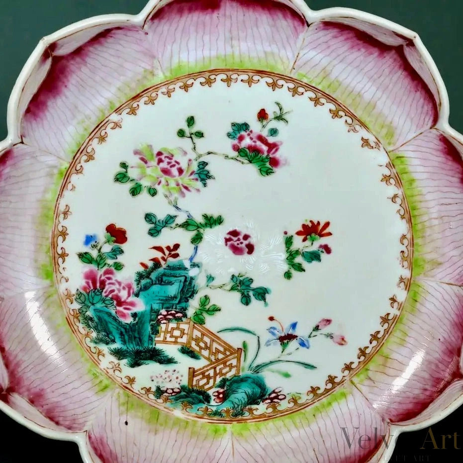 Plato en Forma de Hoja de Loto de porcelana china, 1765 – vista 4 de 4