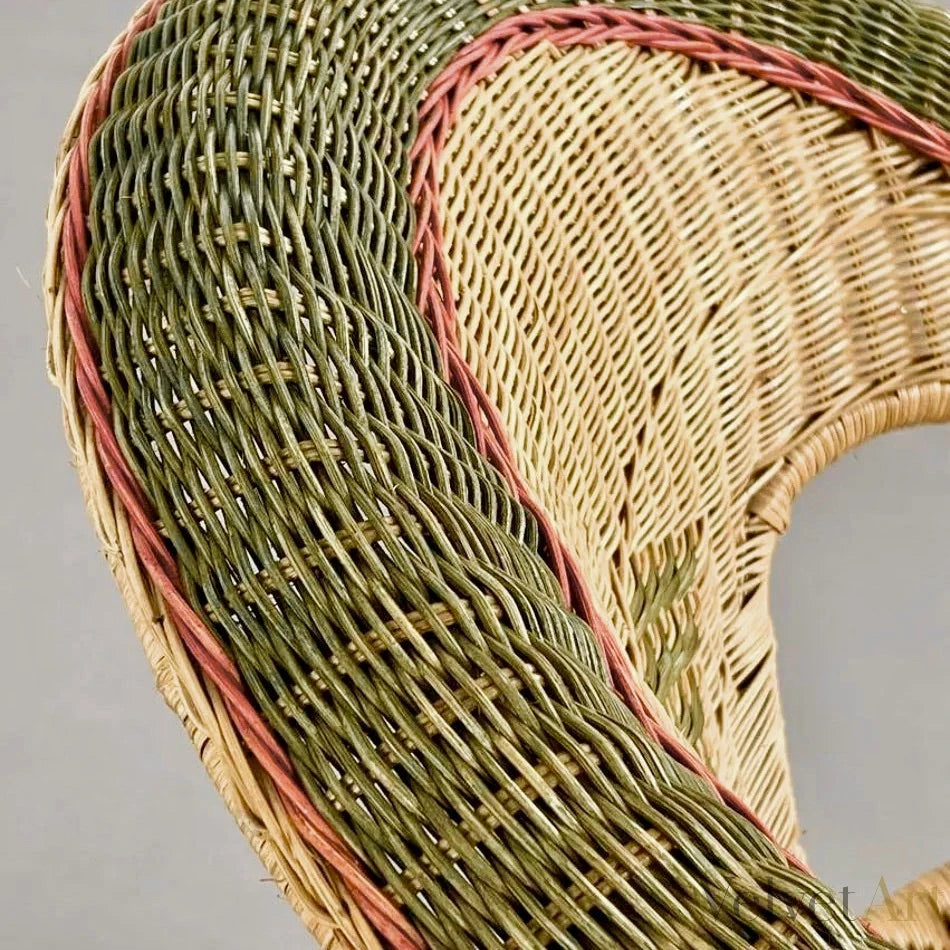 Sillón de Ratán y Mimbre con Rebordes Verdes y Rojos – vista 7 de 7