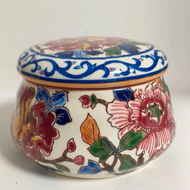 Bombonera de Cerámica Gien Peonía | Loza Francesa Vintage