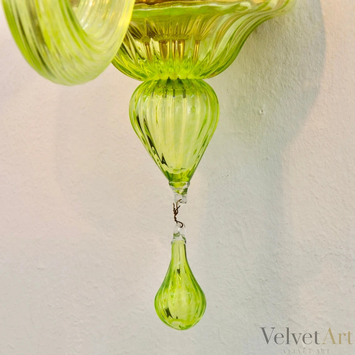 Aplique de Cristal de Murano Verde | Italia, Años 50