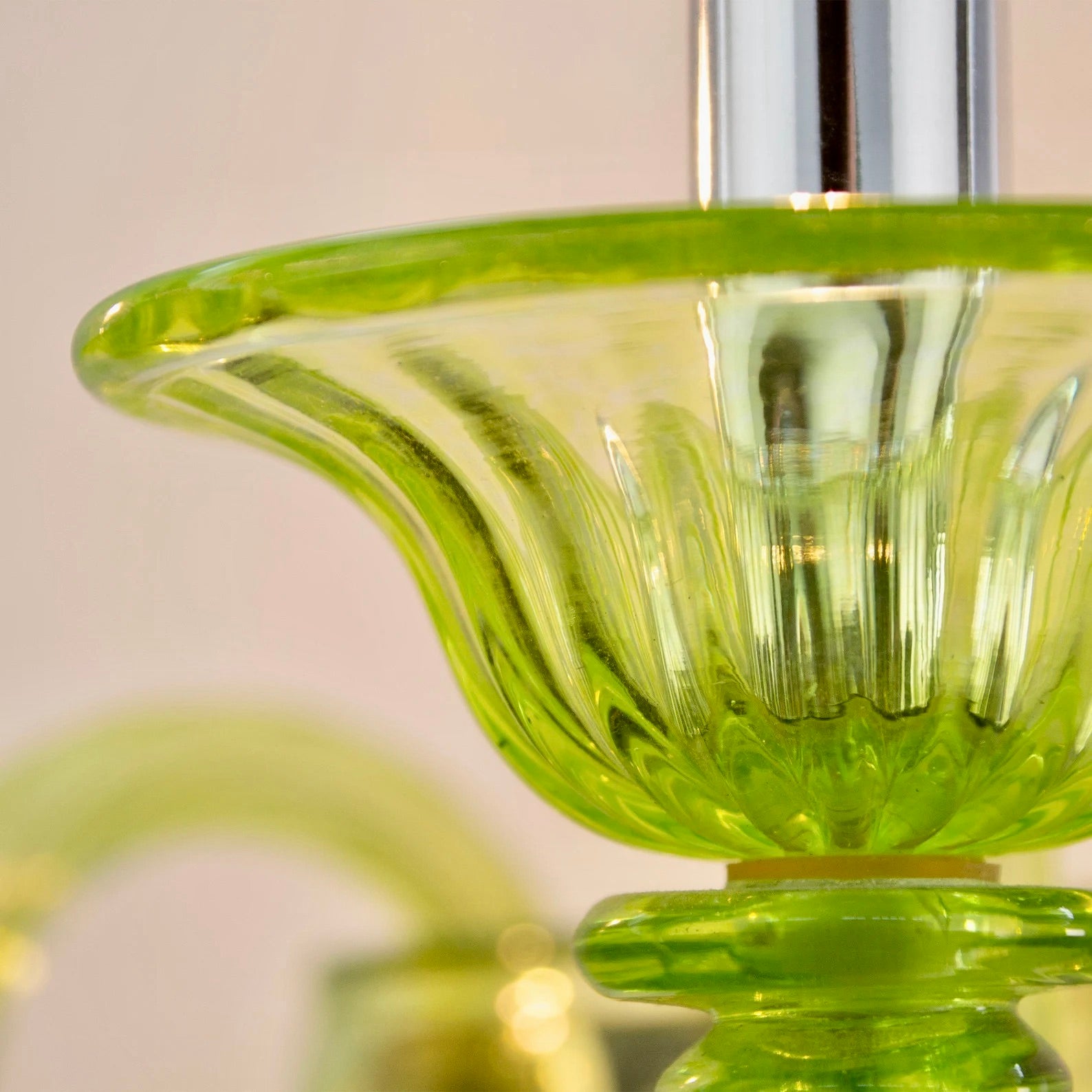 Aplique de Cristal de Murano Verde | Italia, Años 50