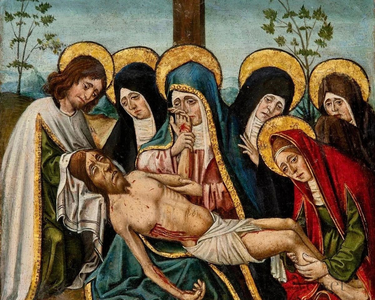Escuela Castellana, siglo XVI | “Llanto sobre Cristo Muerto” | Óleo sobre Tabla