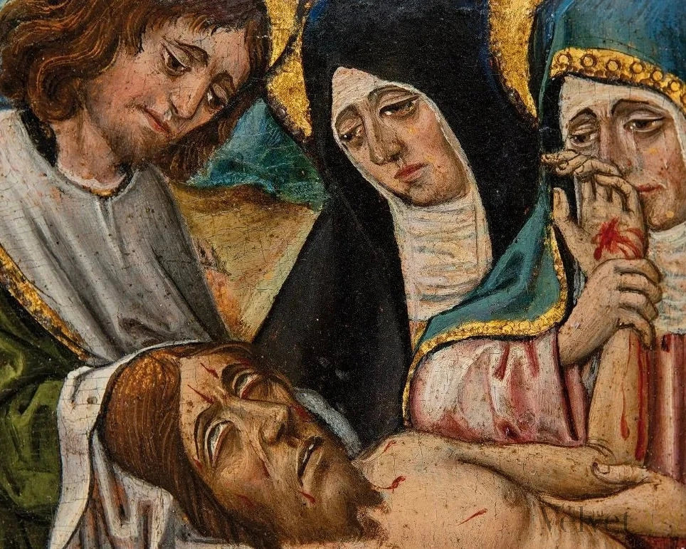 Escuela Castellana, siglo XVI | “Llanto sobre Cristo Muerto” | Óleo sobre Tabla
