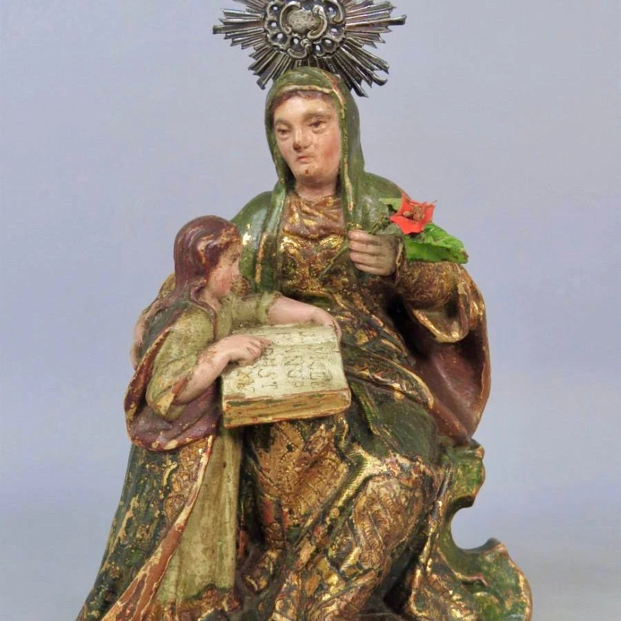 Escuela Andaluza, Siglo XVII | "Santa Ana Enseñando a Leer a la Virgen Niña"