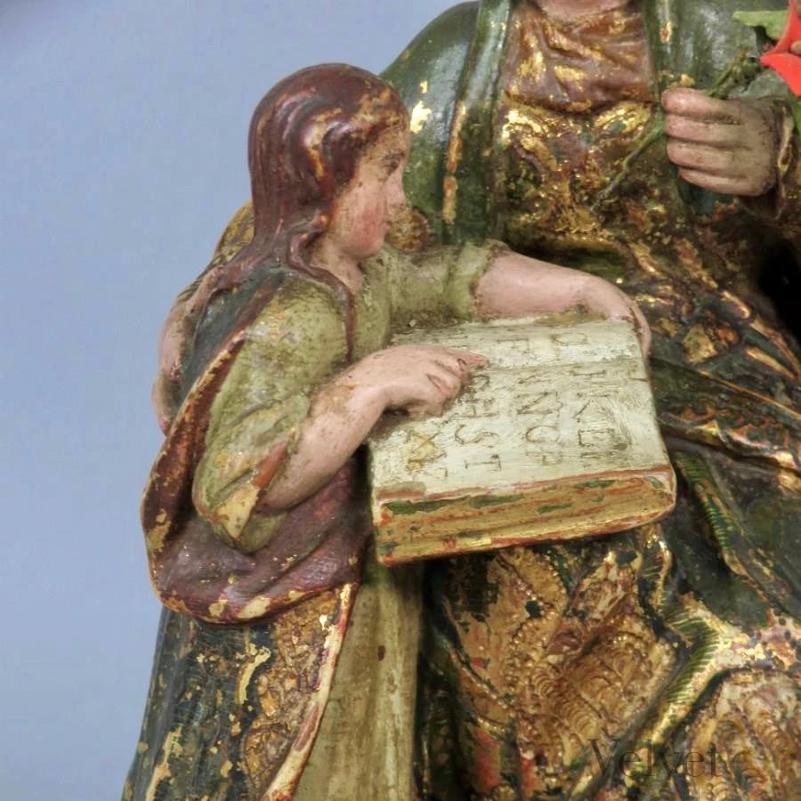 Escuela Andaluza, Siglo XVII | "Santa Ana Enseñando a Leer a la Virgen Niña"
