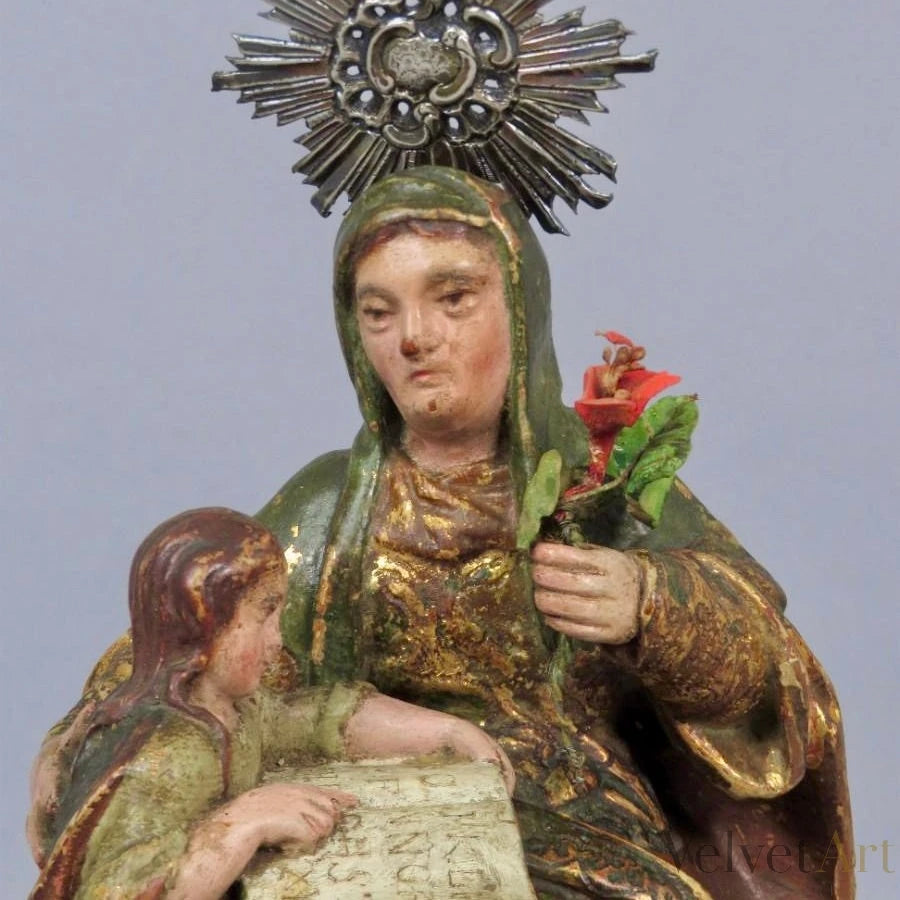 Escuela Andaluza, Siglo XVII | "Santa Ana Enseñando a Leer a la Virgen Niña"