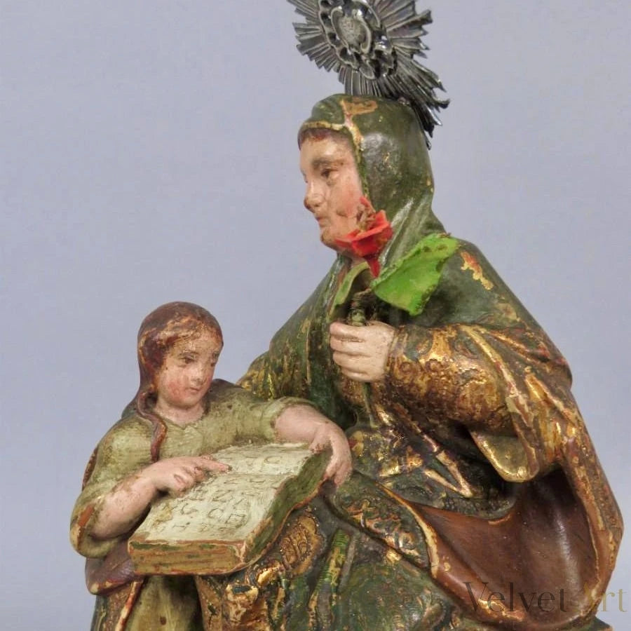Escuela Andaluza, Siglo XVII | "Santa Ana Enseñando a Leer a la Virgen Niña"