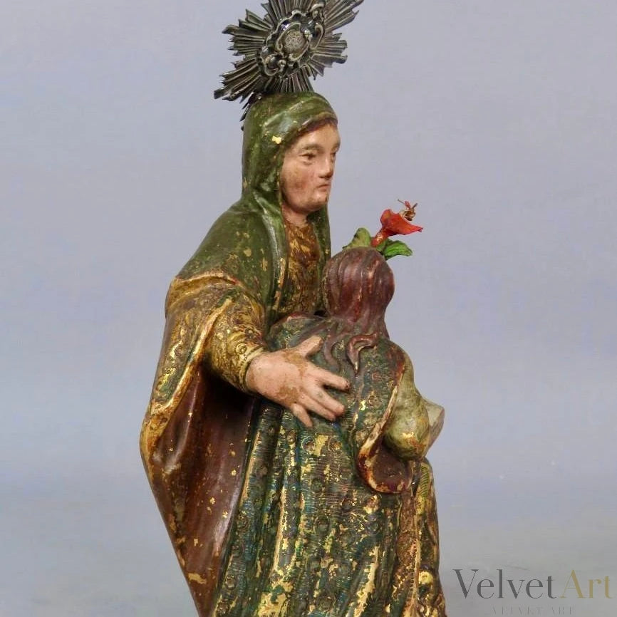 Escuela Andaluza, Siglo XVII | "Santa Ana Enseñando a Leer a la Virgen Niña"