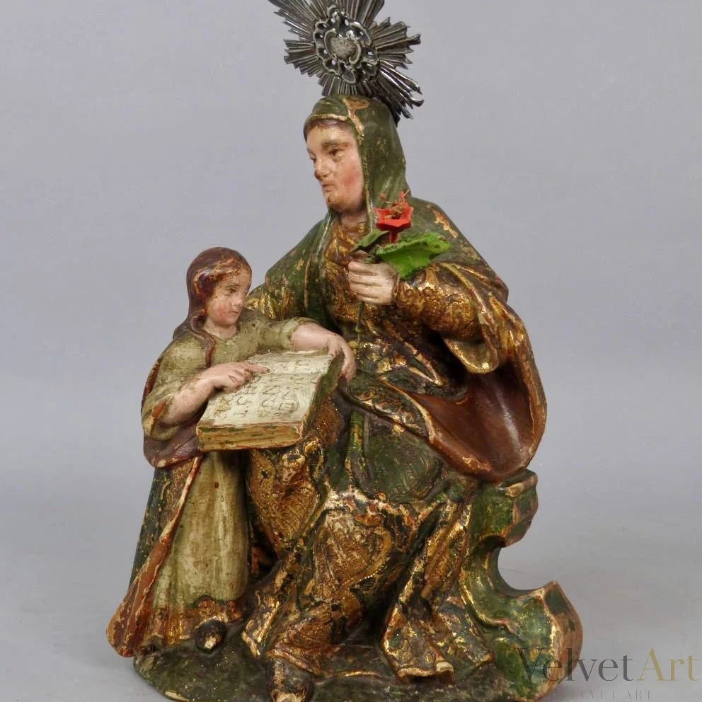 Escuela Andaluza, Siglo XVII | "Santa Ana Enseñando a Leer a la Virgen Niña"