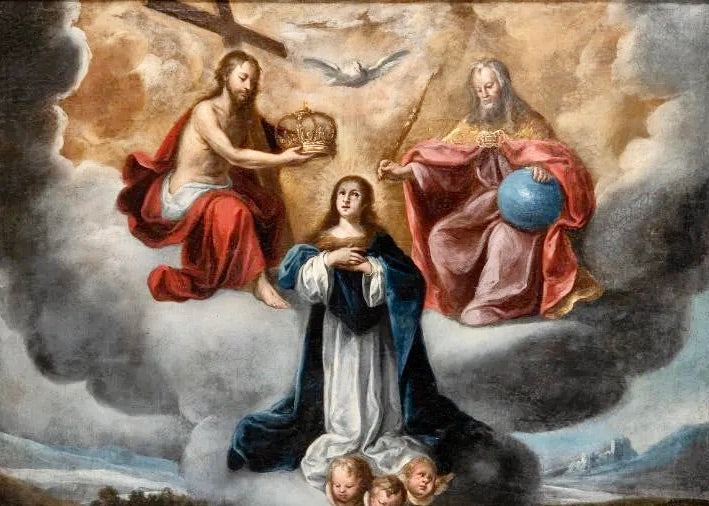Bernardo Germán Llorente (Sevilla, 1680-1759) | Coronación de la Virgen por la Santísima Trinidad