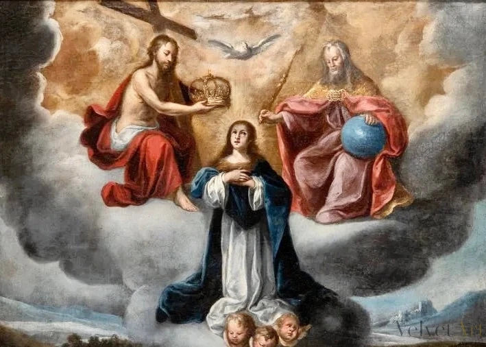 Bernardo Germán Llorente (Sevilla, 1680-1759) | Coronación de la Virgen por la Santísima Trinidad