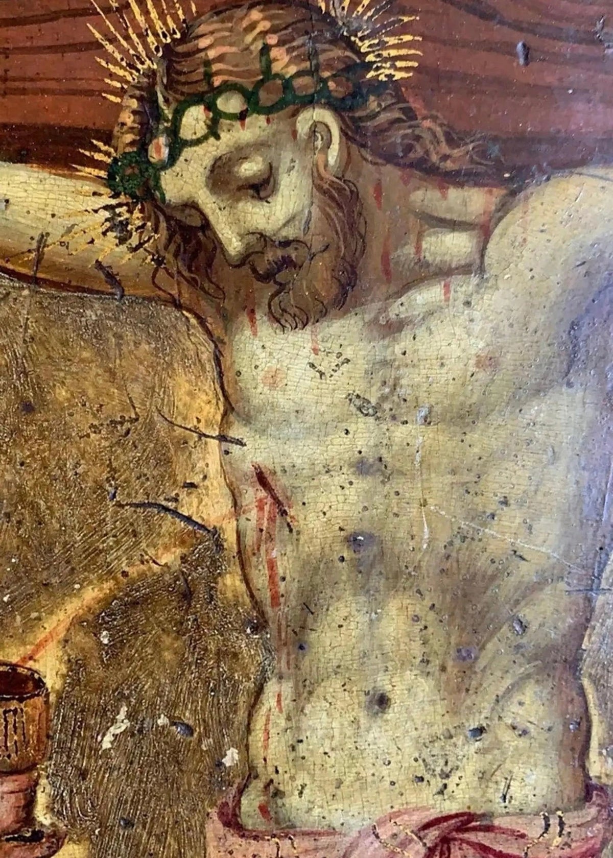 Escuela Italiana del Siglo XVI | “Cristo Crucificado con la Virgen, San Juan y María Magdalena”