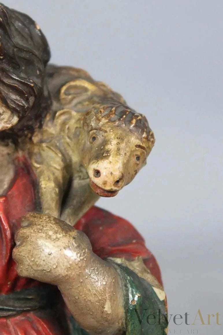 Círculo de José Risueño (Granada, siglo XVIII) | “Niño Jesús como Buen Pastor”
