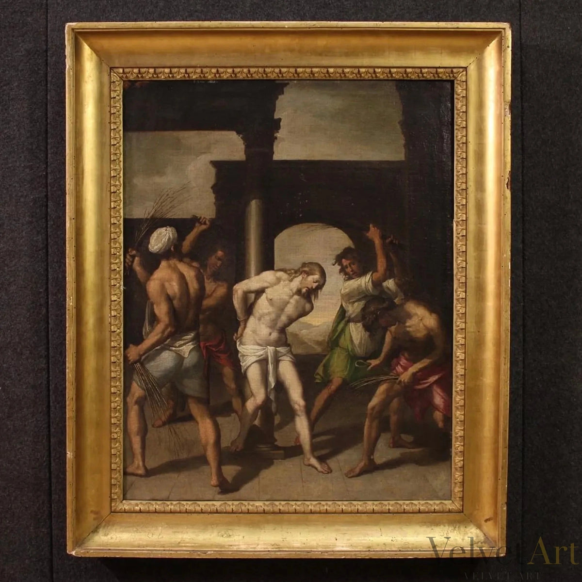 Escuela Emiliana, Siglo XVII | “La Flagelación de Cristo” | Óleo sobre lienzo