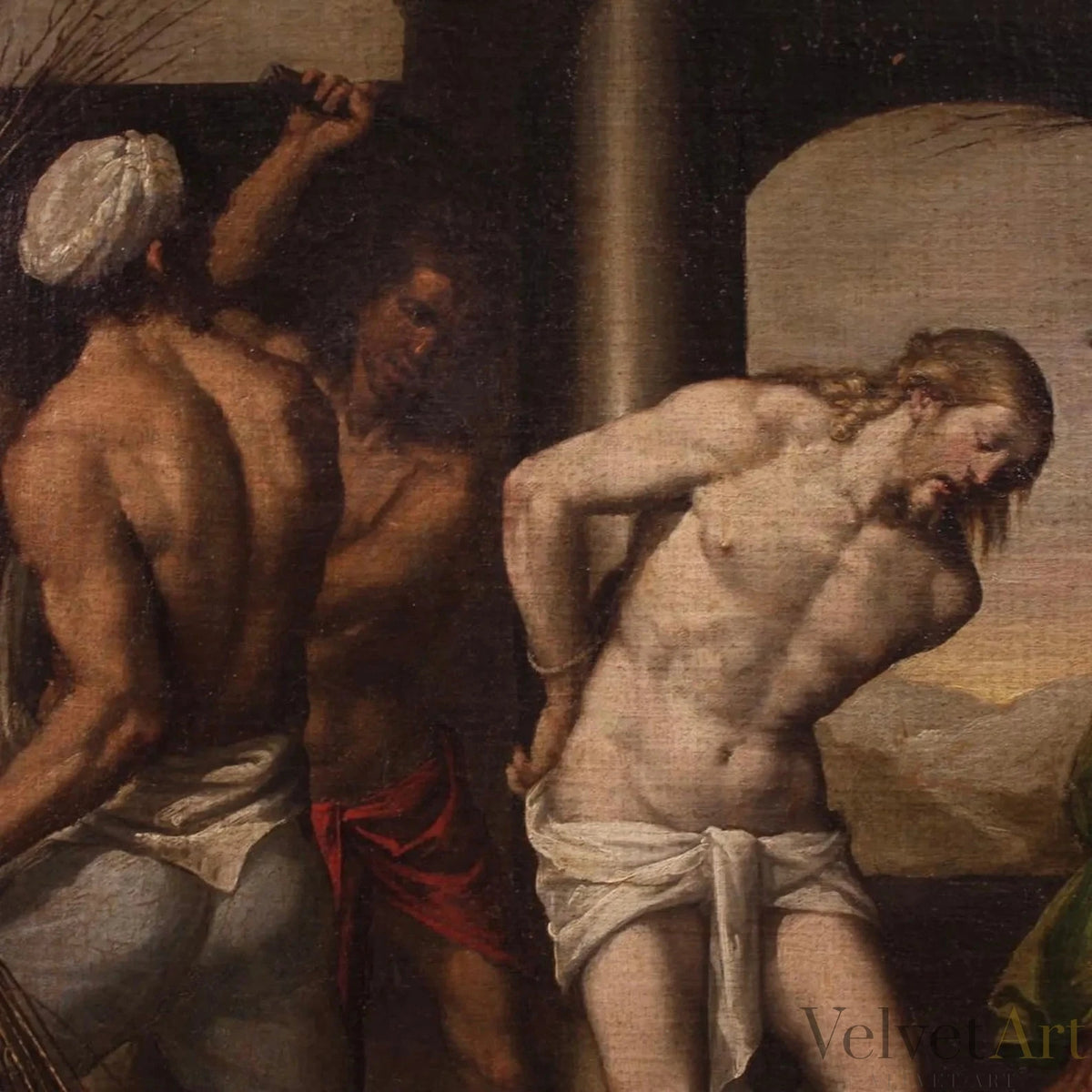 Escuela Emiliana, Siglo XVII | “La Flagelación de Cristo” | Óleo sobre lienzo