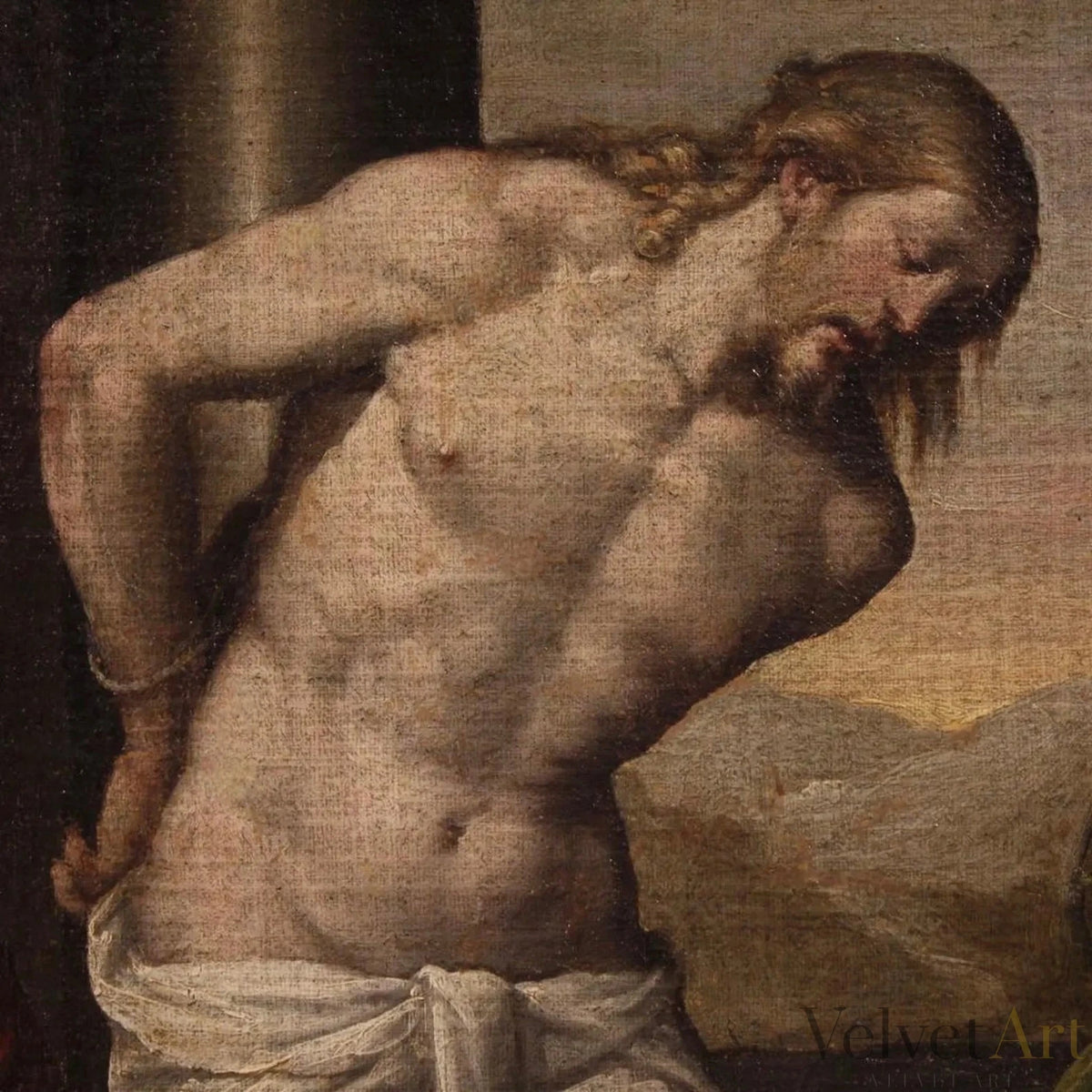Escuela Emiliana, Siglo XVII | “La Flagelación de Cristo” | Óleo sobre lienzo