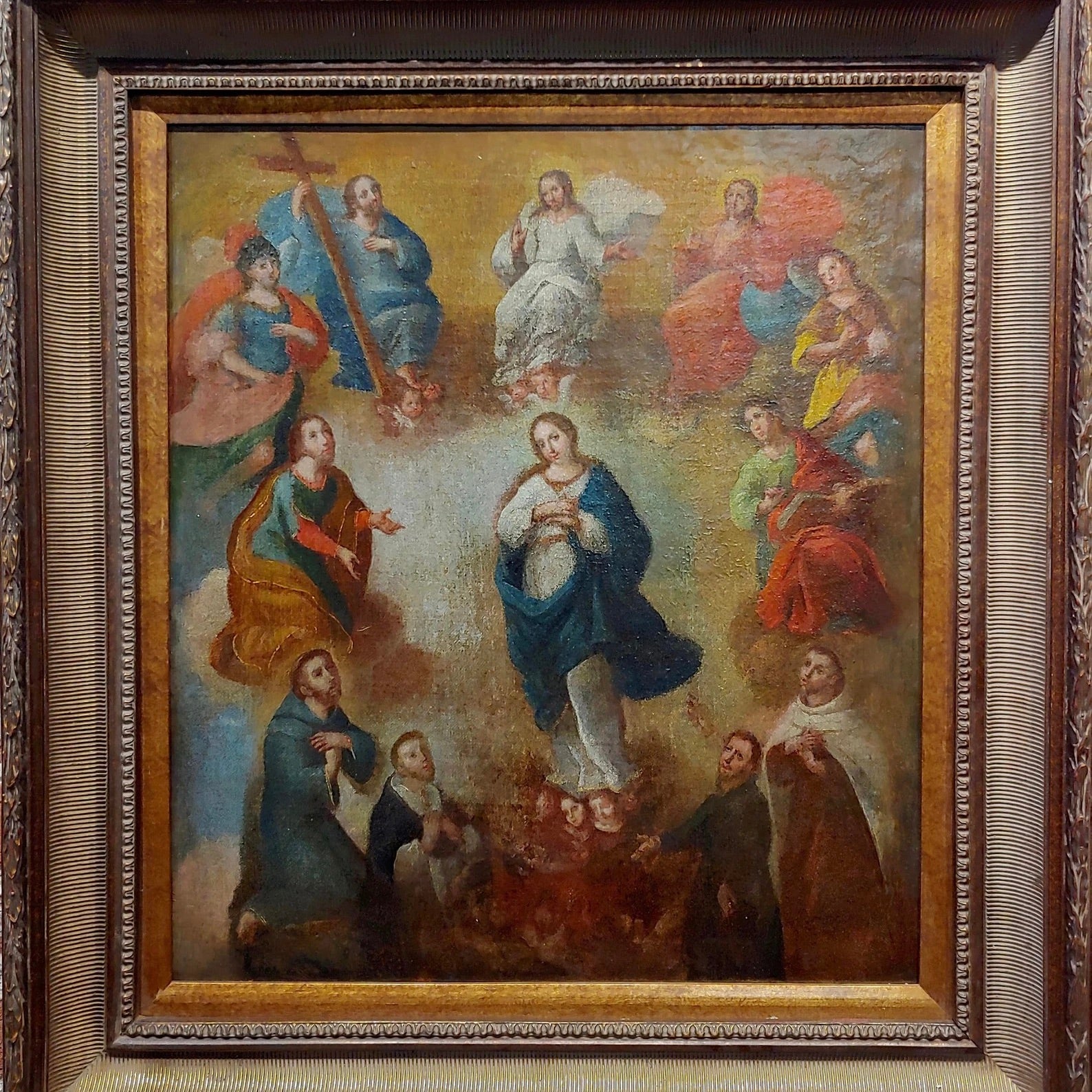 “Madonna rodeada de santos”| Italia Siglo XVII