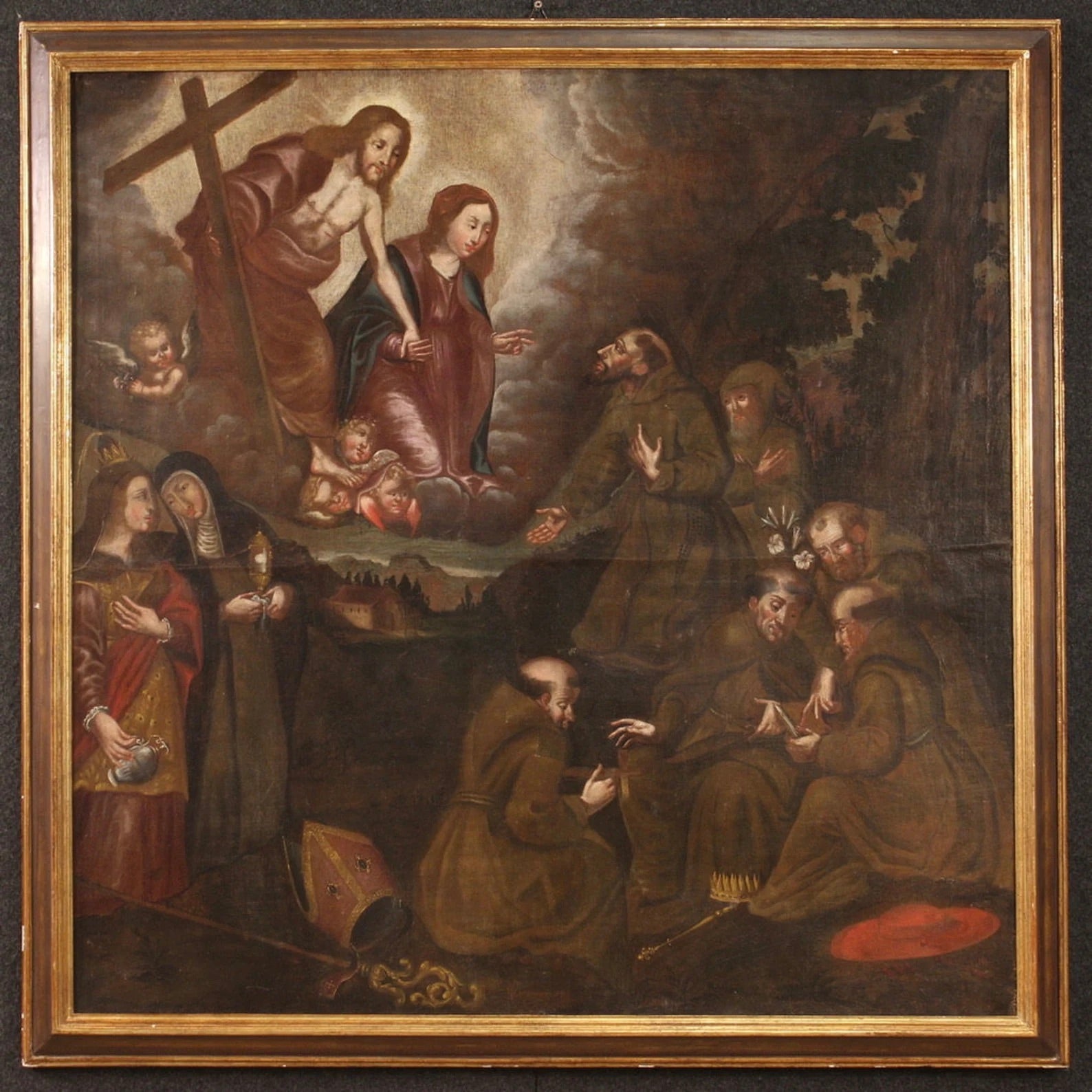 "La Adoración de los Santos" | Pintura Barroca Española Siglo XVIII