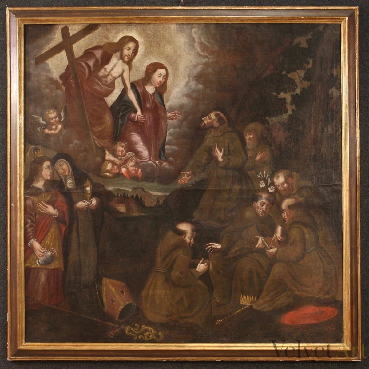"La Adoración de los Santos" | Pintura Barroca Española Siglo XVIII