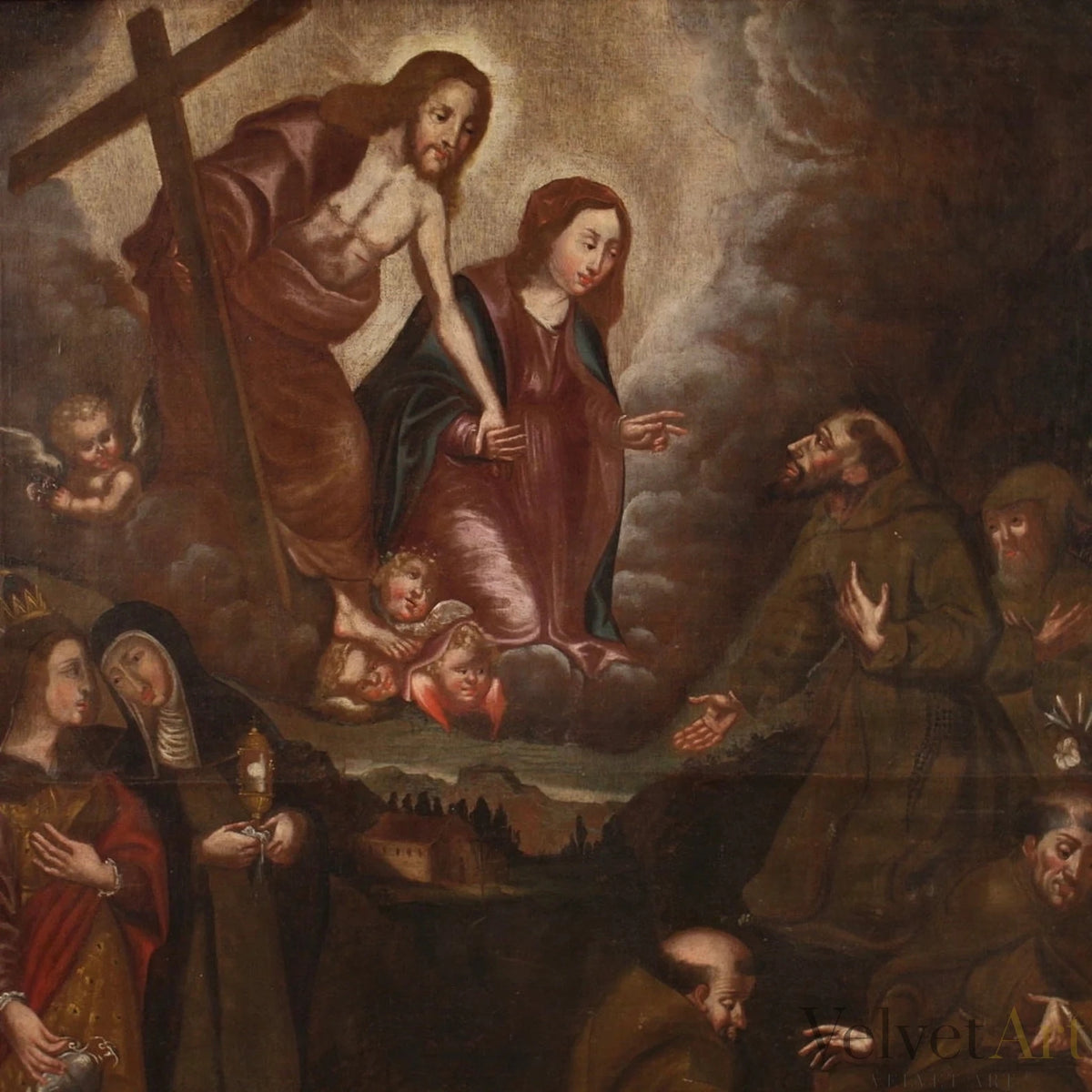 "La Adoración de los Santos" | Pintura Barroca Española Siglo XVIII