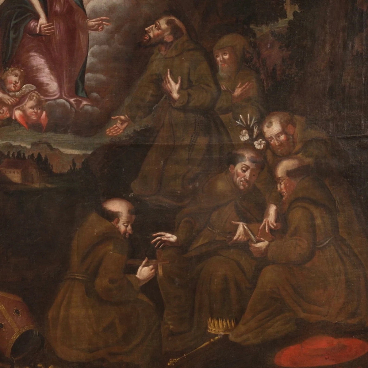 "La Adoración de los Santos" | Pintura Barroca Española Siglo XVIII