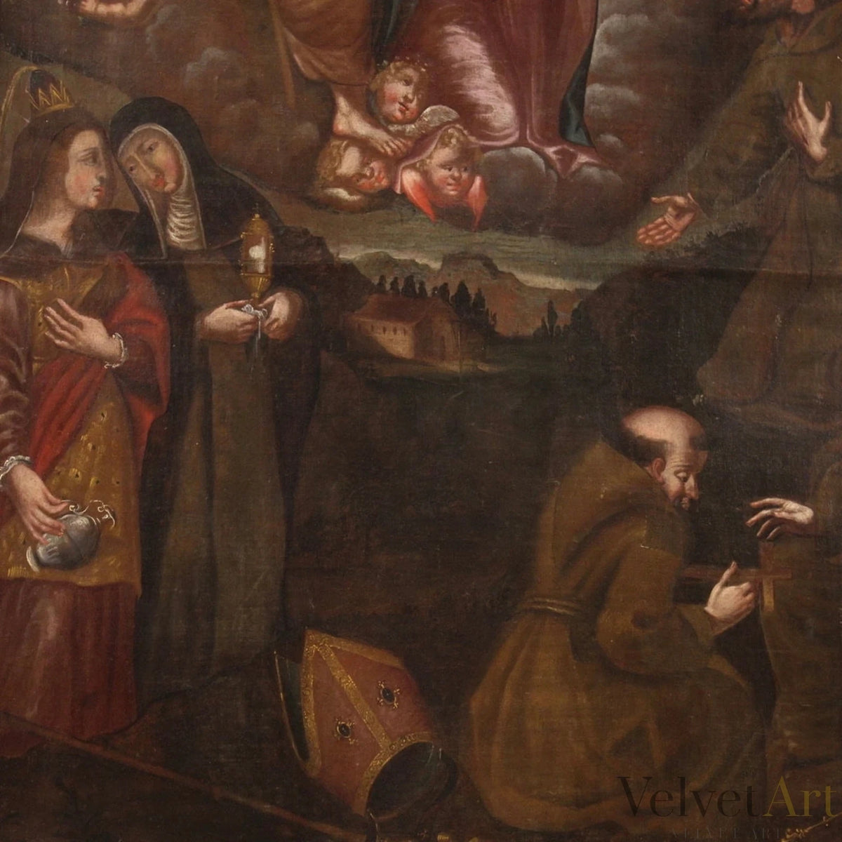 "La Adoración de los Santos" | Pintura Barroca Española Siglo XVIII