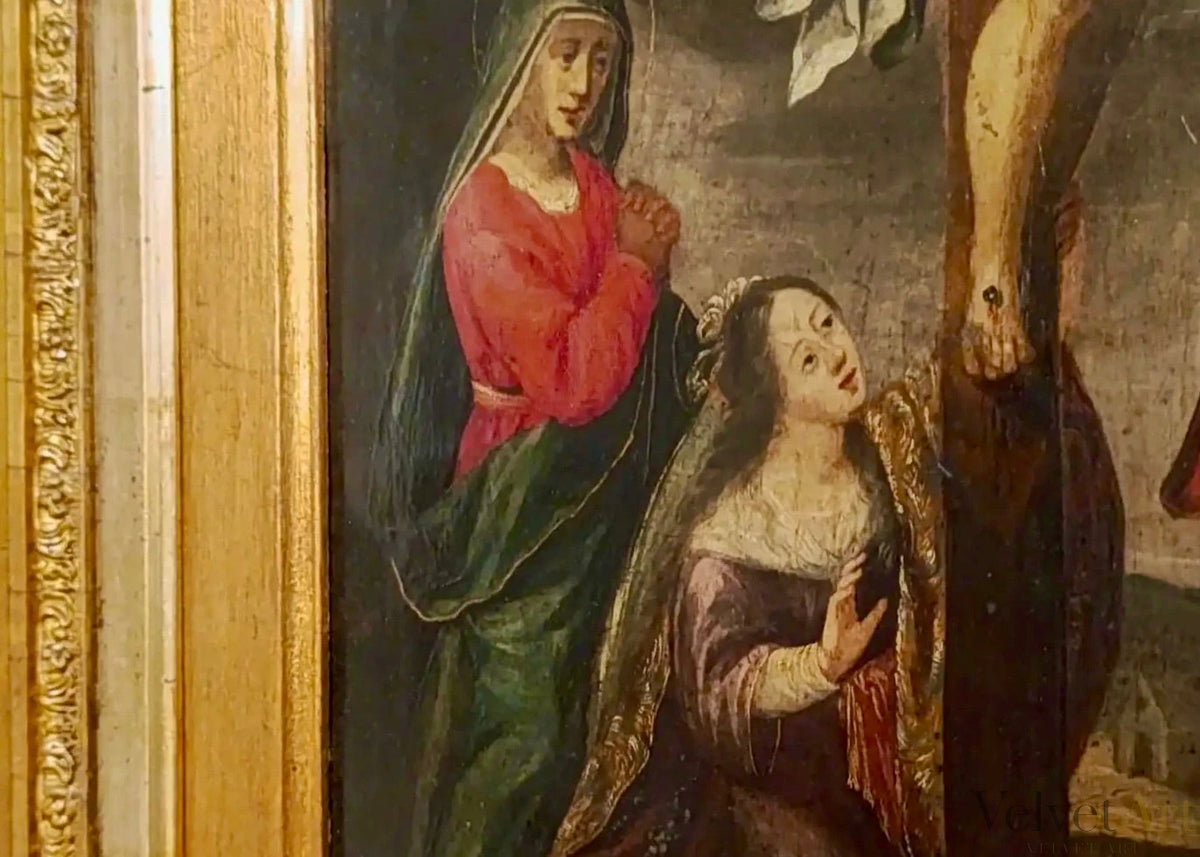 "Crucifixión" | Pintura Barroca Italiana, Siglo XVII | Óleo sobre Cobre