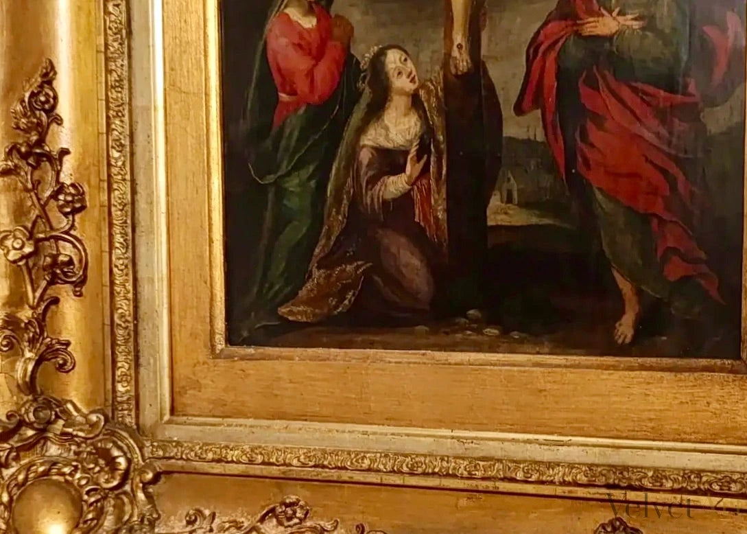 "Crucifixión" | Pintura Barroca Italiana, Siglo XVII | Óleo sobre Cobre