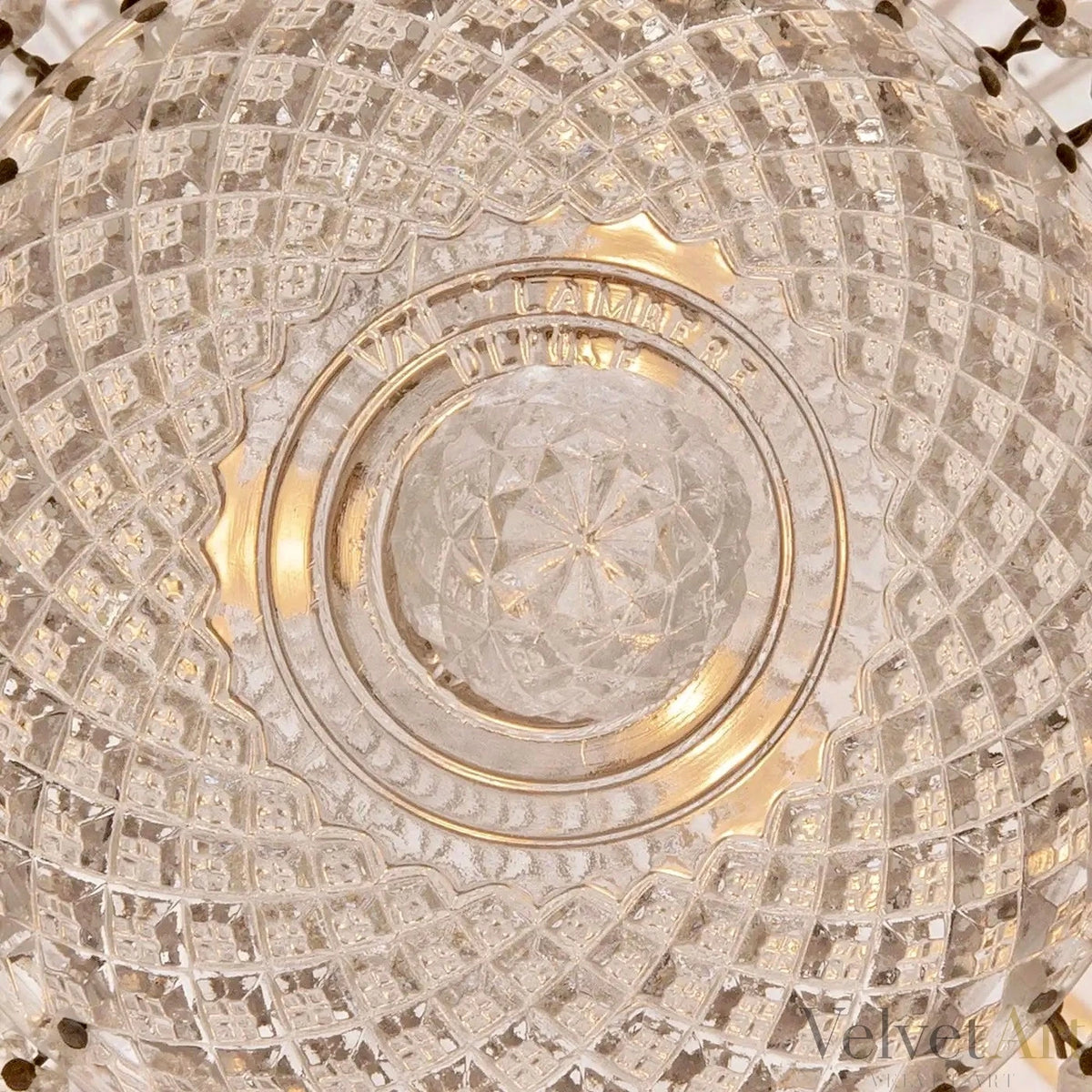 Plafonnier Luis XVI en cristal de Val Saint Lambert, Bélgica, siglo XIX