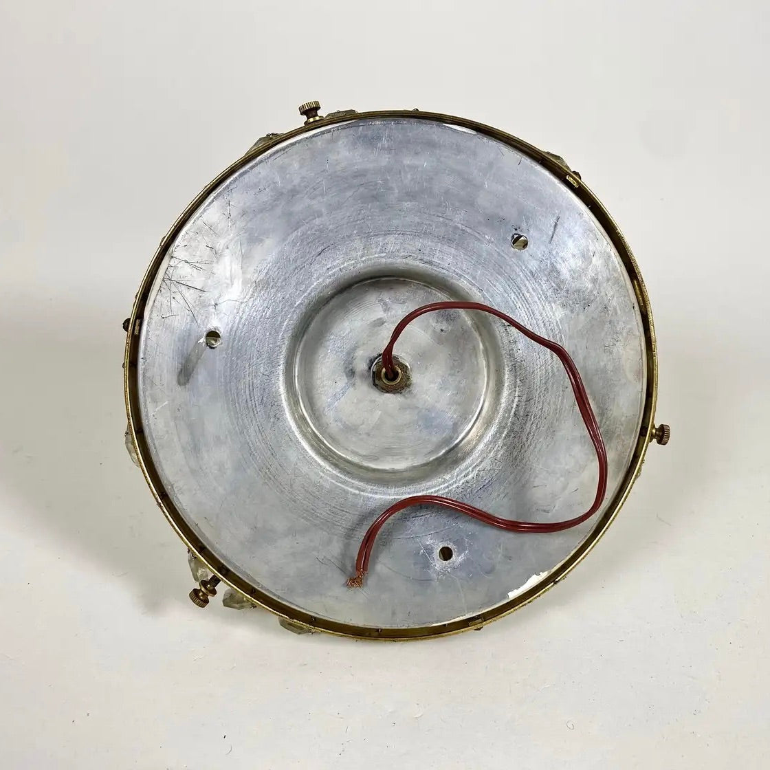 Lámpara de Techo Francesa de Latón y Cristal, 1960