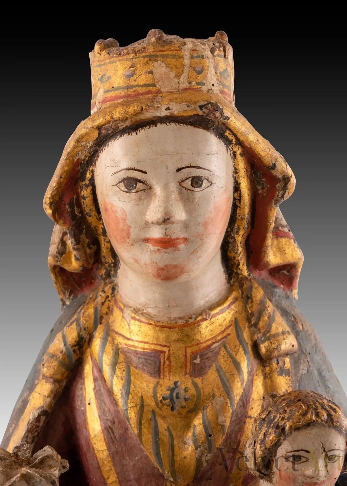 Virgen Entronizada con el Niño, Talla Gótica del Siglo XIV – vista 6 de 7