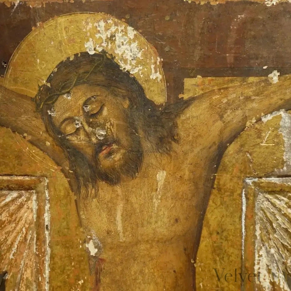 Crucifijo Oriental Griego Renacentista de Principios del Siglo XIX