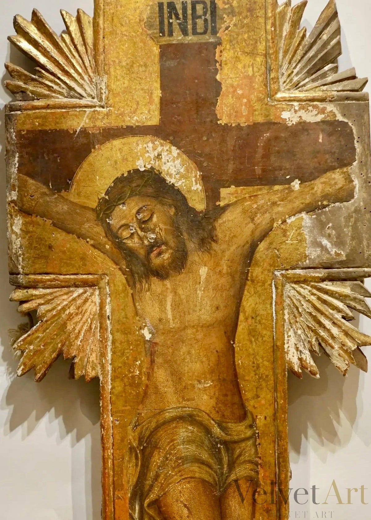 Crucifijo Oriental Griego Renacentista de Principios del Siglo XIX