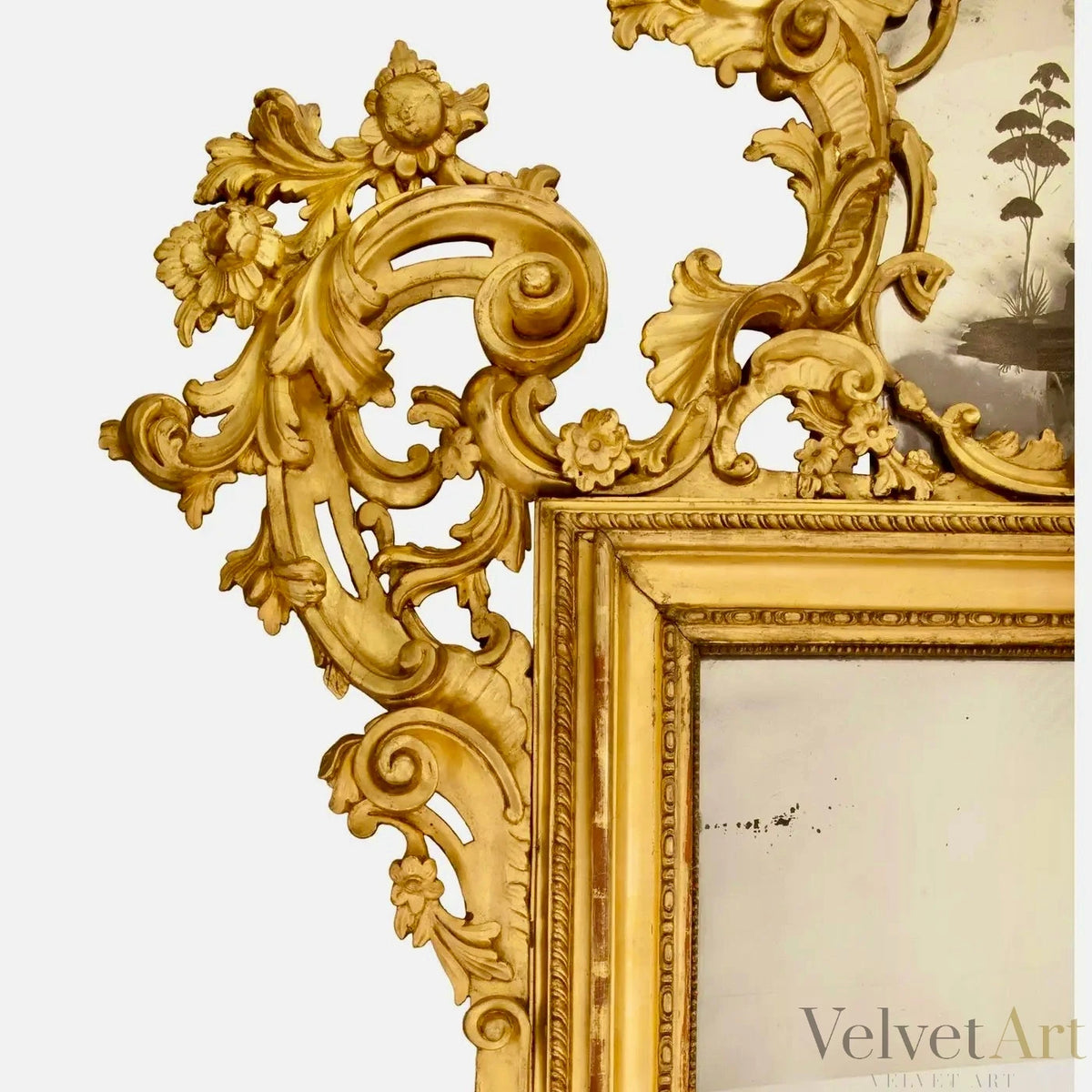 Espejo Barroco Veneciano de Madera Dorada del Siglo XVIII – vista 6 de 7