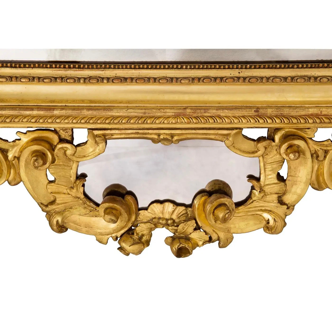 Espejo Barroco Veneciano de Madera Dorada del Siglo XVIII