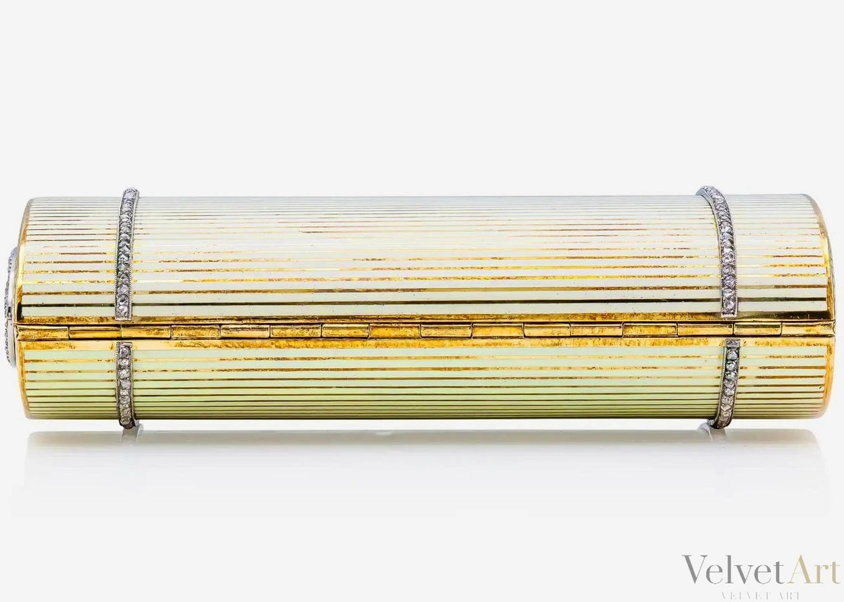 Cartier London 1930, Compacto Art Deco en Oro Amarillo y Diamantes – vista 2 de 4