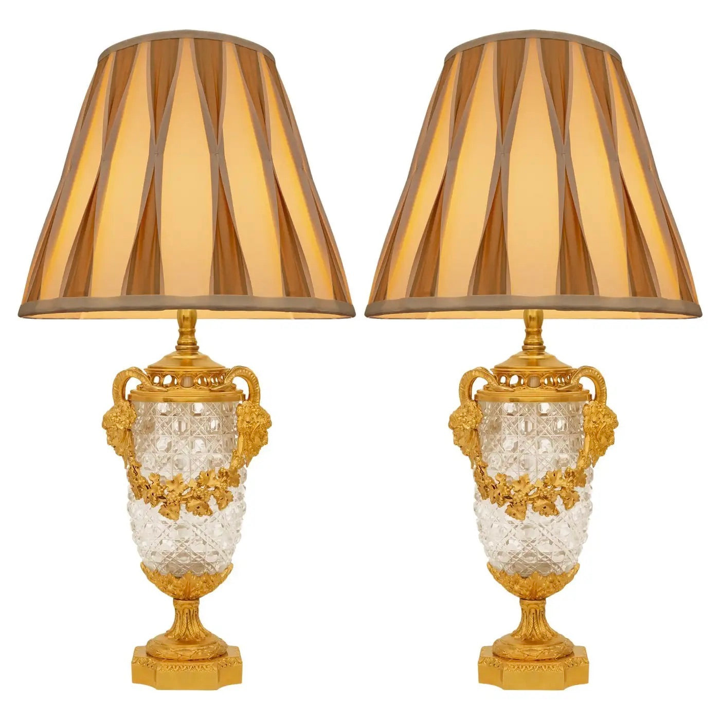 Lámparas Francesas Cristal de Baccarat y Ormolu Estilo Luis XVI de Siglo XIX
