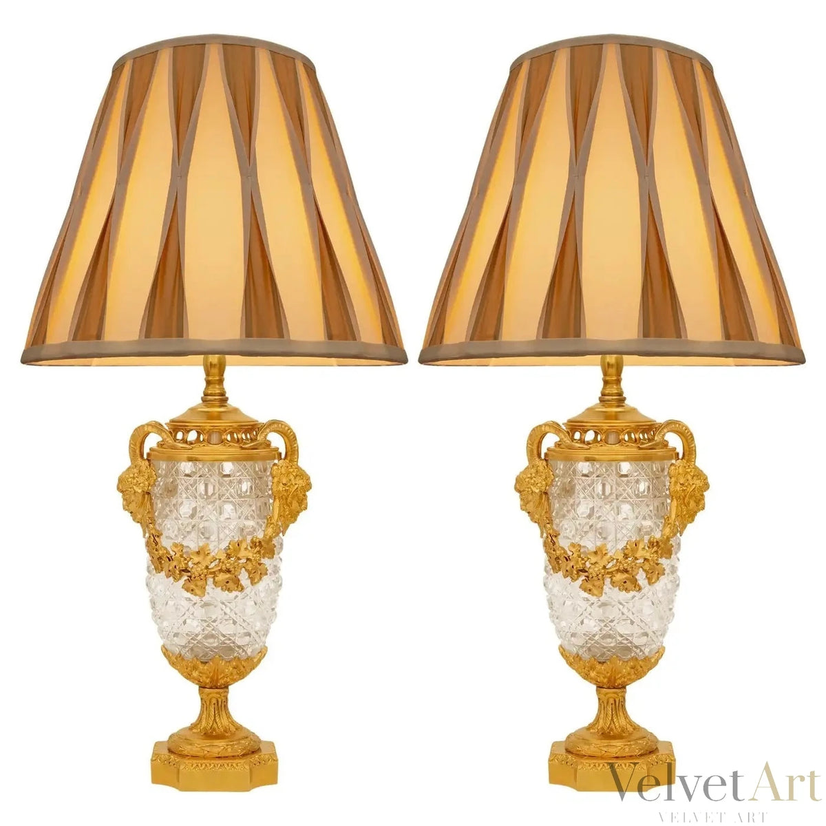 Lámparas Francesas Cristal de Baccarat y Ormolu Estilo Luis XVI de Siglo XIX
