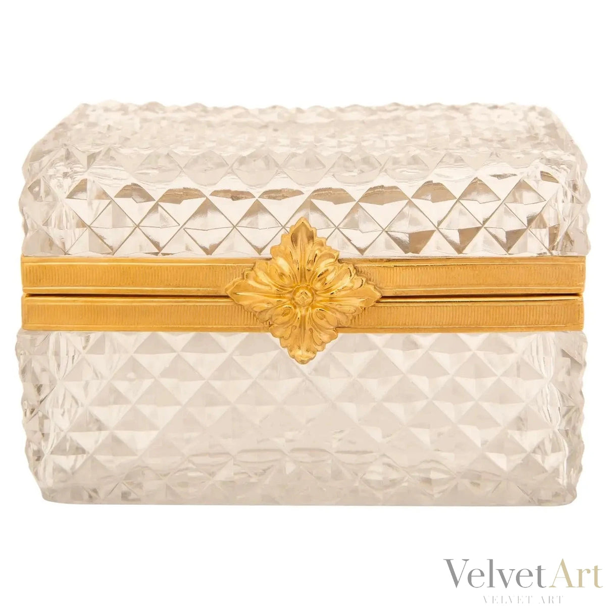 Caja Francesa del Siglo XIX en Cristal de Baccarat y Ormolu, Estilo Luis XVI