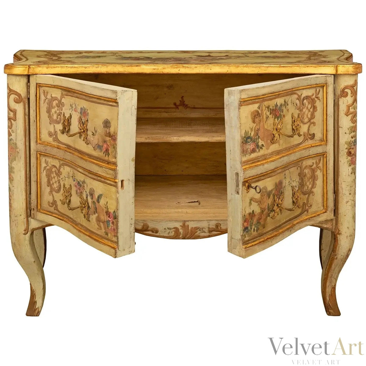 Arcón Italiano Luis XV del Siglo XVIII, Decoración de Querubines y Ormolu – vista 2 de 9