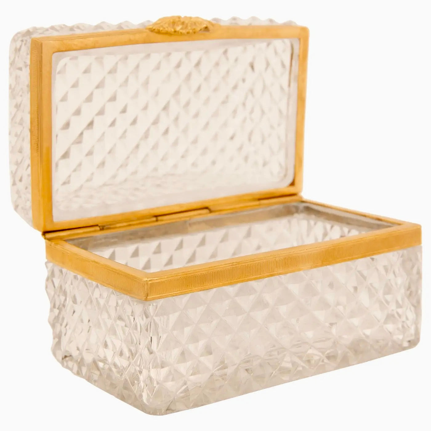 Caja Francesa del Siglo XIX en Cristal de Baccarat y Ormolu | Estilo Luis XVI