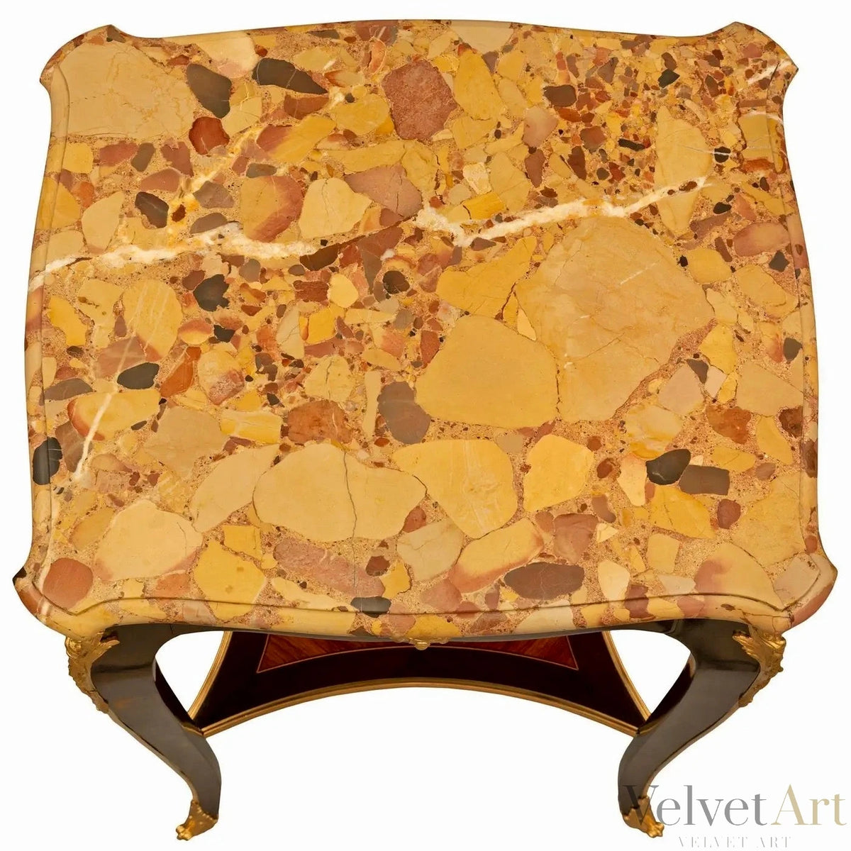 Mesa francesa Luis XV del siglo XIX con Brèche d’Alep – vista 8 de 8